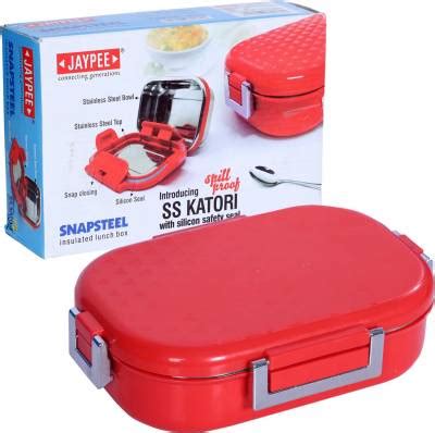 jaypee snap steel lunch box|JAYPEE Snapsteel 2 Containers Lunch Box (600 ml, .